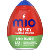 MiO Energy Green Thunder bottle being squeezed for a caffeine boost on the go.