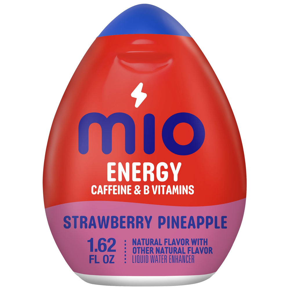 Mio Energy strawberry pineapple bottle for portable flavor and caffeine on the go.