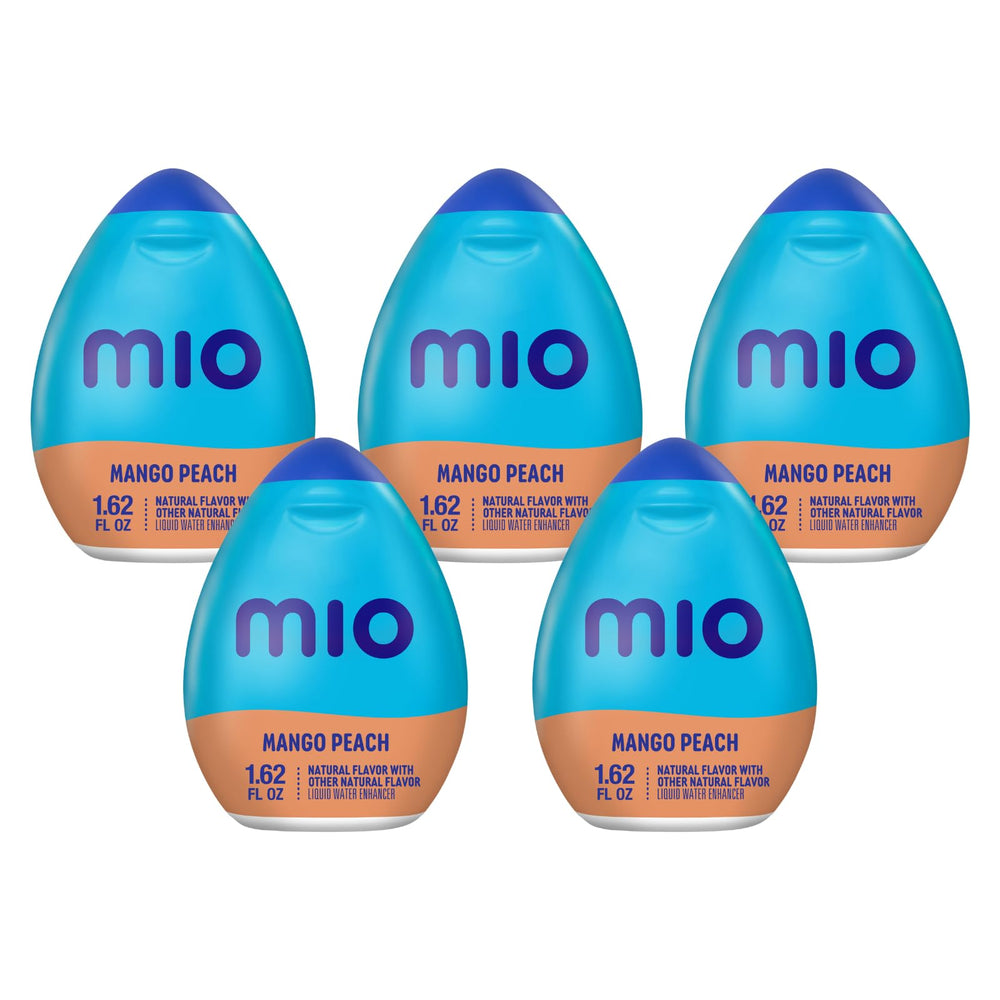 Mio Mango Peach liquid water enhancer bottle adds bold flavor to plain water on the go
