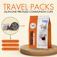 The Miracle Meal pre-filled communion cup with juice and wafer.