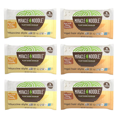 Miracle Noodle angel hair pasta bags show a light, low-calorie option for quick meals.
