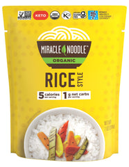 Miracle Noodle Organic Rice Ready-to-Eat six-pack front view, low-calorie base for quick meals