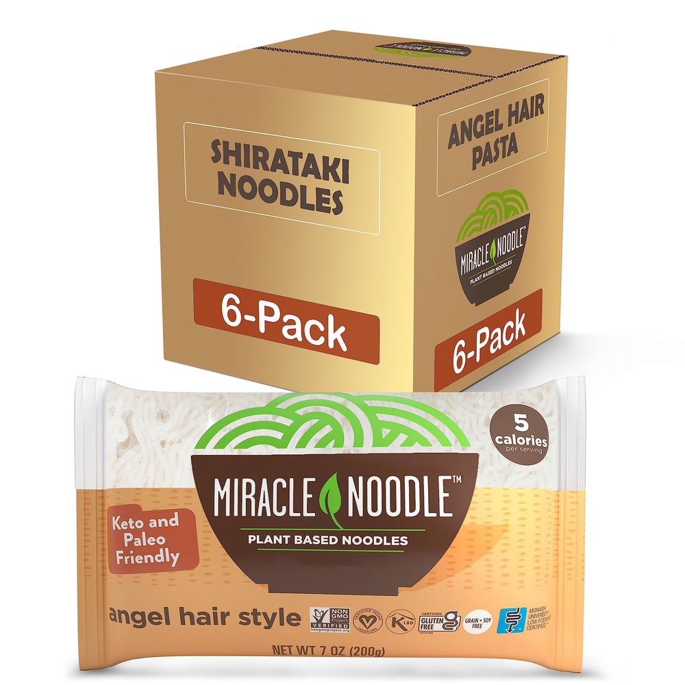Miracle Noodles angel hair uncooked noodles highlight light texture for low-cal meals