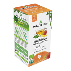 Miracle Tree Moringa Mango hot cup ready for a calm break.