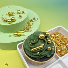 Miss Doozy Pearls Sprinkles close-up ideal for sophisticated cupcake and cookie touches.