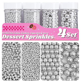 Miss Doozy Silver Pearl Sprinkles 2mm jar adds subtle shine to cake decorating