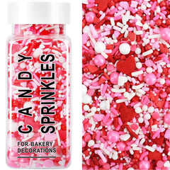 Miss Doozy Valentines Sprinkles heart mix on cake for romantic decoration