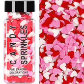 Miss Doozy Valentines Sprinkles pink heart mix decorates cake for romance