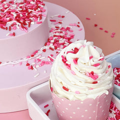 Miss Doozy Valentines Sprinkles pink jimmies offer festive accents for cookies and desserts.