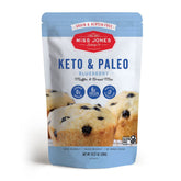 Miss Jones Baking Keto Blueberry Muffin Mix package highlights gluten-free, low-carb goodness