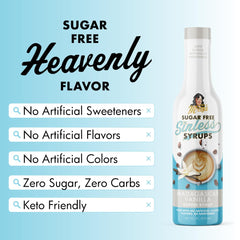 Miss Mary's Madagascar Vanilla Sugar Free Coffee Syrup nutrition panel close-up
