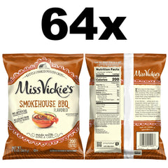 Miss Vickie's Smokehouse BBQ close-up chips highlighting crisp texture.