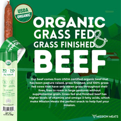 Mission Meats pasture-raised beef sticks with smoky aroma.