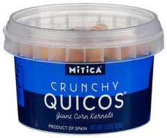 Mitica Quicos crispy corn snack close-up showing crunchy texture for on-the-go bites
