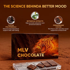 Close-up of MLV Chocolate showing smooth texture and rich cocoa notes.