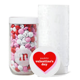 M&M’S World Valentine gift jar featuring personalized colors and ready-to-gift packaging.