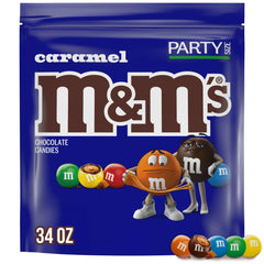 M&M'S Caramel Milk Chocolate Candy bulk 34-ounce bag ready for sharing at parties