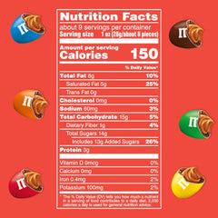 M&M's Mega Peanut Butter candies with milk chocolate shells, ideal for snacking.