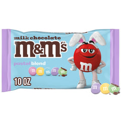 M&M'S Milk Chocolate Easter candy in a 10-ounce bag for baskets and dishes.