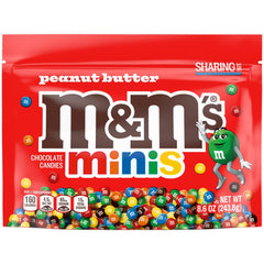 M&M'S MINIS peanut butter chocolate in a sharing bag at a party.