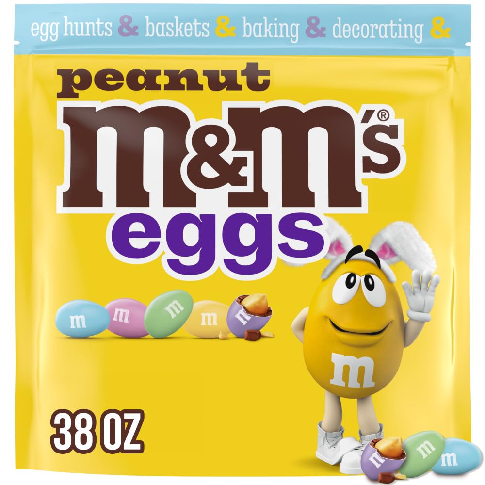 M&M's Peanut Milk Chocolate pastel shell close-up for Easter treats.