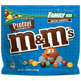 M&M's Pretzel Chocolate Candy family-size bag ready for sharing at parties.