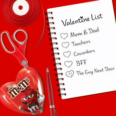 M&M'S heart candy for gift exchanges and dessert ideas.