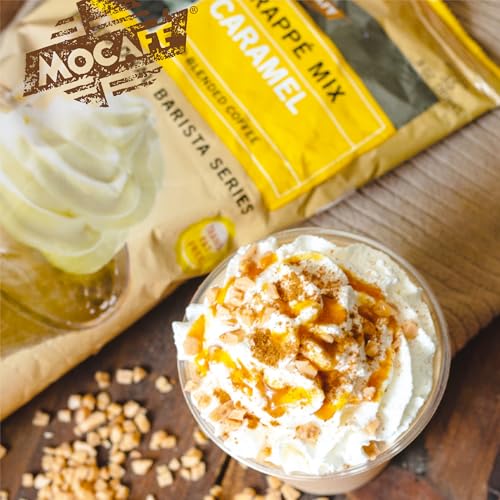 MOCAFÉ caramel blended ice coffee mix bulk bag for home baristas and cafés.