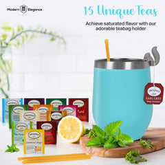 Modern Elegance double-wall insulated tumbler stays hot or cold longer.
