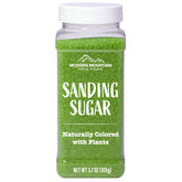 MODERN MOUNTAIN Green Sanding Sugar decorates cookies with plant-powered color and sparkle