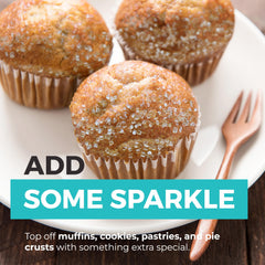 Modern Mountain sugar crystals on baked goods add subtle crunch and shine.