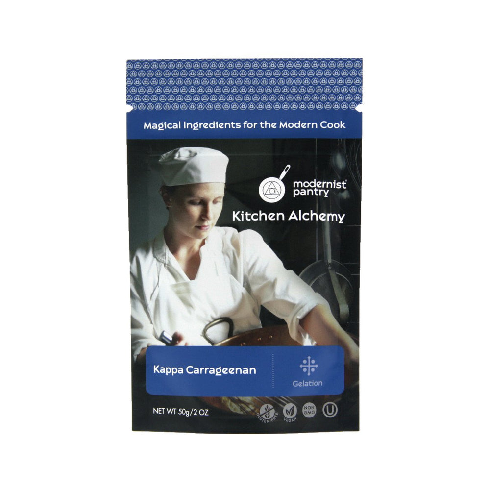 Modernist Pantry Pure Kappa Carrageenan packaging with OU Kosher label, ideal for vegan gelling.