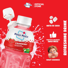 On-the-go enjoyment of Mogu Mogu strawberry juice during outings and lunches.