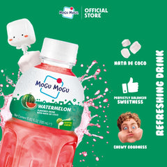 Mogu Mogu Watermelon Juice Bottle Pour Glass: smooth pour with chewy texture.
