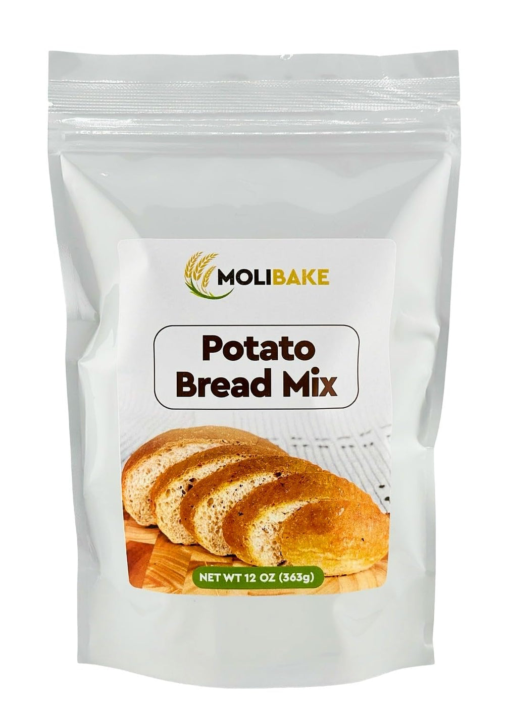 Molibake Potato Bread Mix bag ready for home baking