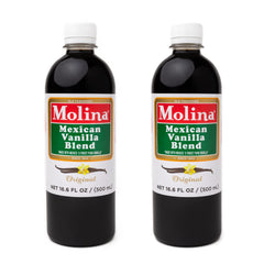 Molina Vanilla bottle front view, pure Mexican vanilla for rich baking flavor.