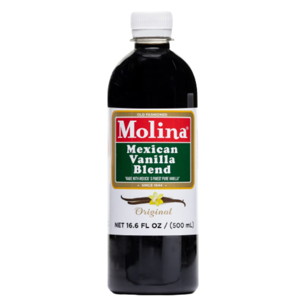 Molina Vanilla Original 16oz bottle highlights versatile flavor for meats, fish, and desserts