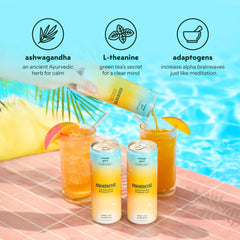 Moment 12-pack display of Mango Glow bottles for convenient daily use.