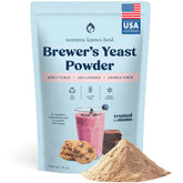 Mommy Knows Best Brewer's Yeast Powder bottle shows gluten-free formula for lactation-friendly nutrition