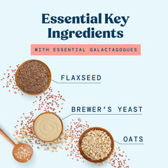 Ingredients of Mommy Knows Best lactation cookies chocolate chip: oats, brewer's yeast, flax.