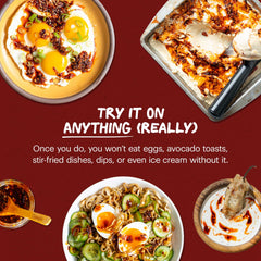 Momofuku Chili Crunch bottle front label highlights signature spicy blend