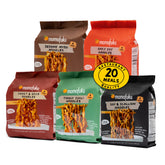 Momofuku ramen variety pack box shows 20 meal servings for weeknights