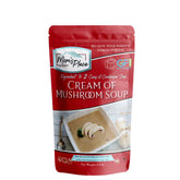Mom's Place gluten-free cream of mushroom soup mix in a creamy bowl for a quick dinner.