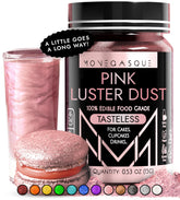 MONÉGASQUE pink edible glitter for drinks adds sparkling color to beverages.