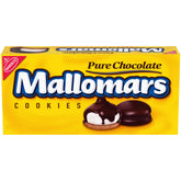 Mallomars Pure Chocolate cookie in 8 oz box, seasonal treat.
