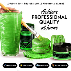 MONÉGASQUE green edible glitter cake decorating adds sparkle to desserts