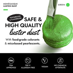 MONÉGASQUE green edible glitter cocktail garnish enhances festive beverages