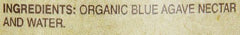 Monin Organic Agave Syrup label closeup highlighting clean ingredients