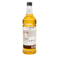 Monin Banana Syrup pump enables easy, mess-free pour for consistent flavor.
