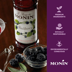 Monin Blackberry Syrup lemonade-glass adds bright color to lemonades.